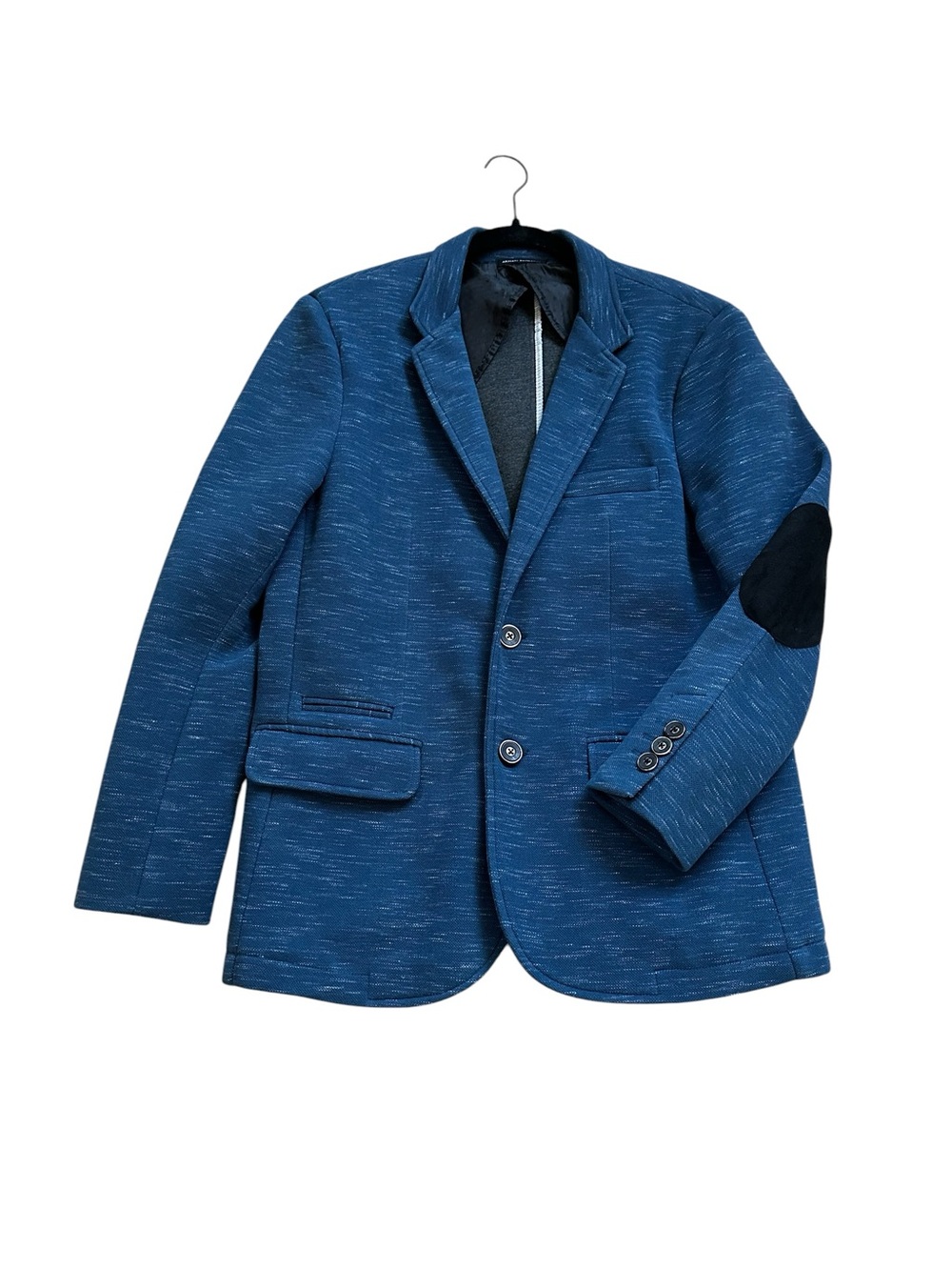 AX Armani Exchange Blazer Stretch Jacket Elbow Patch Professor Academia Preppy